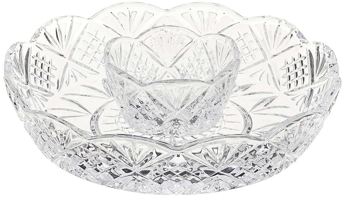 Godinger Dublin crystal chip and dip platter, elegant centerpiece for entertaining guests.