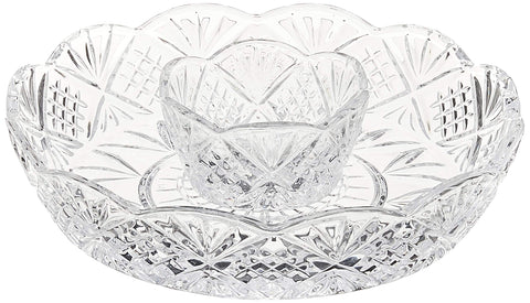 Godinger Dublin crystal chip and dip platter, elegant centerpiece for entertaining guests.
