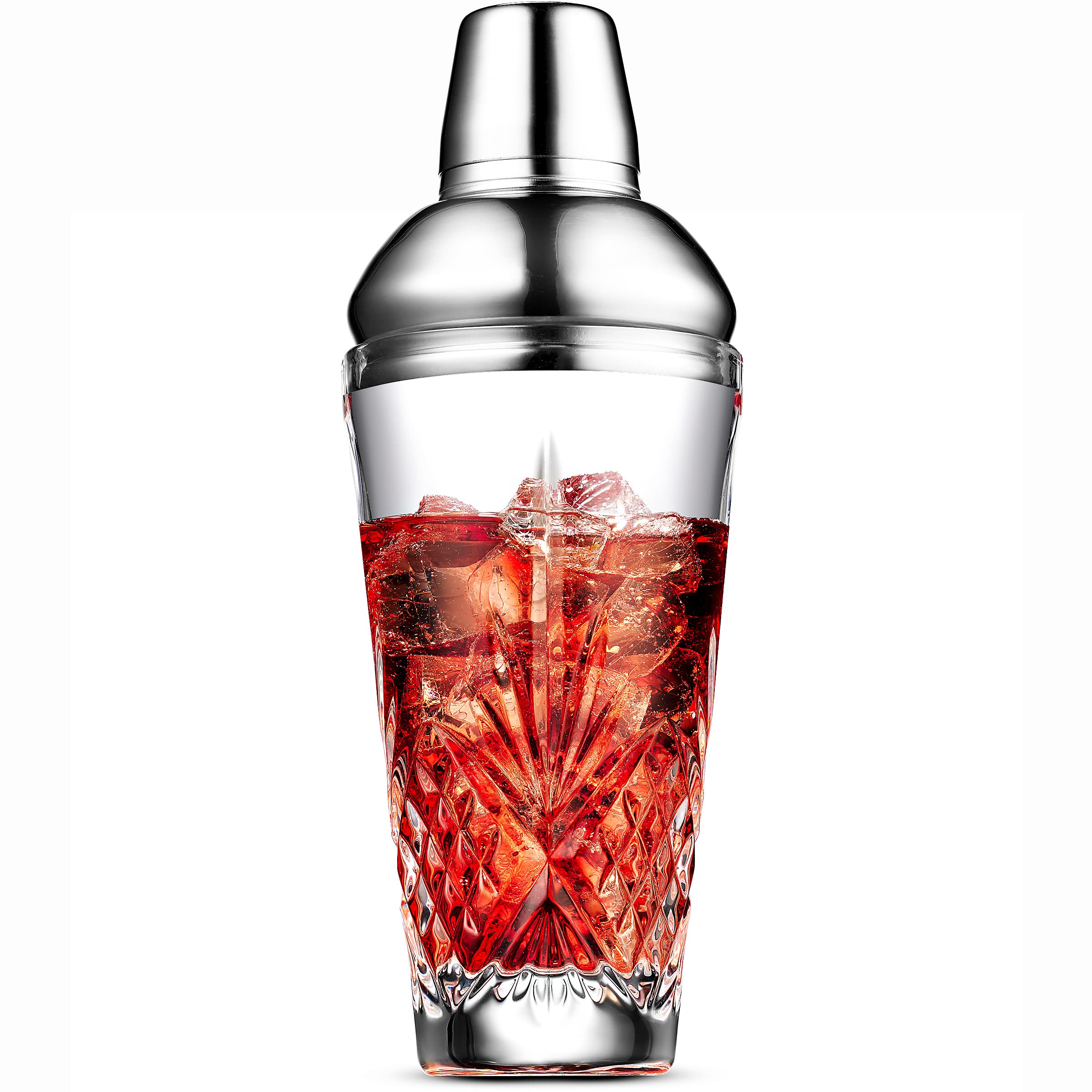 Godinger Dublin crystal martini shaker with 17oz capacity for two drinks