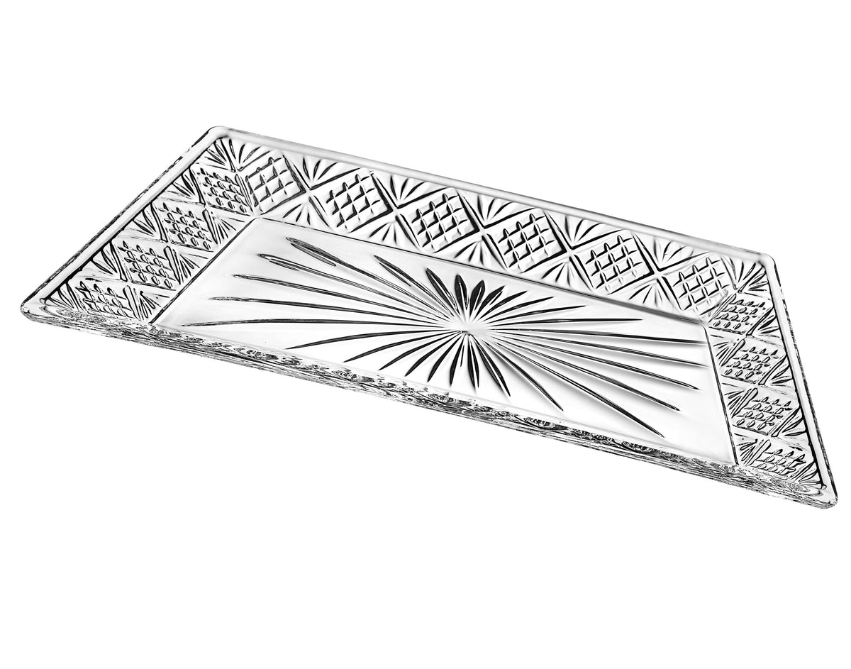 Godinger Dublin crystal tray bread display for elegant serving
