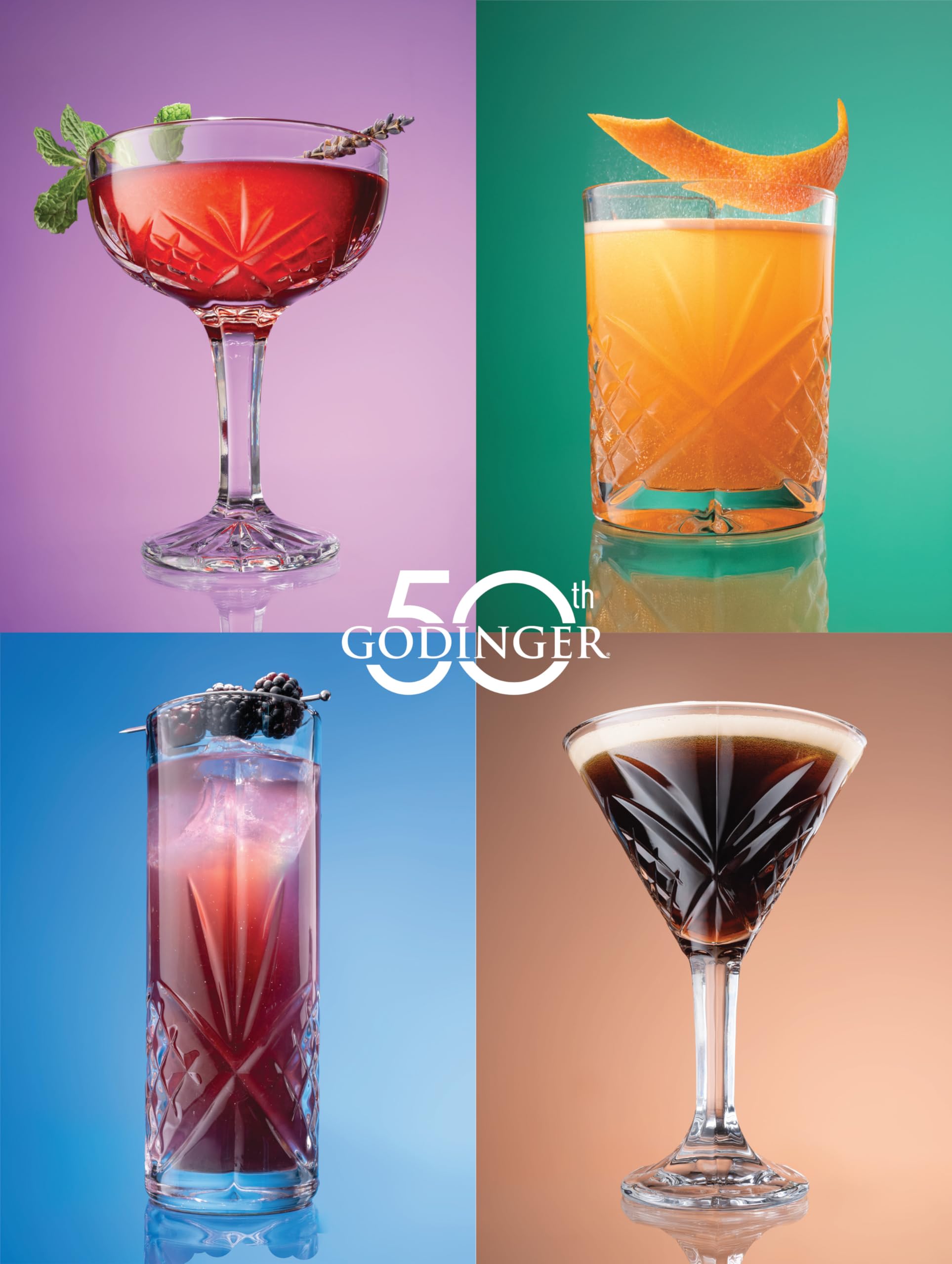 Godinger Dublin iced beverage glass side view, crystal detail enhances everyday table settings.