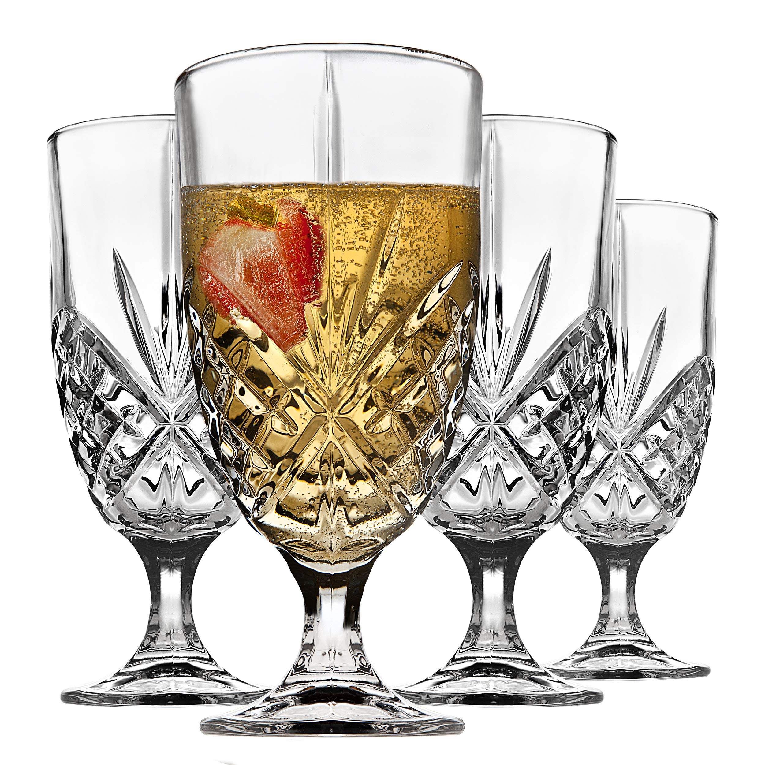 Godinger Dublin iced beverage glass, 16 oz crystal set, perfect for entertaining guests with refined elegance.