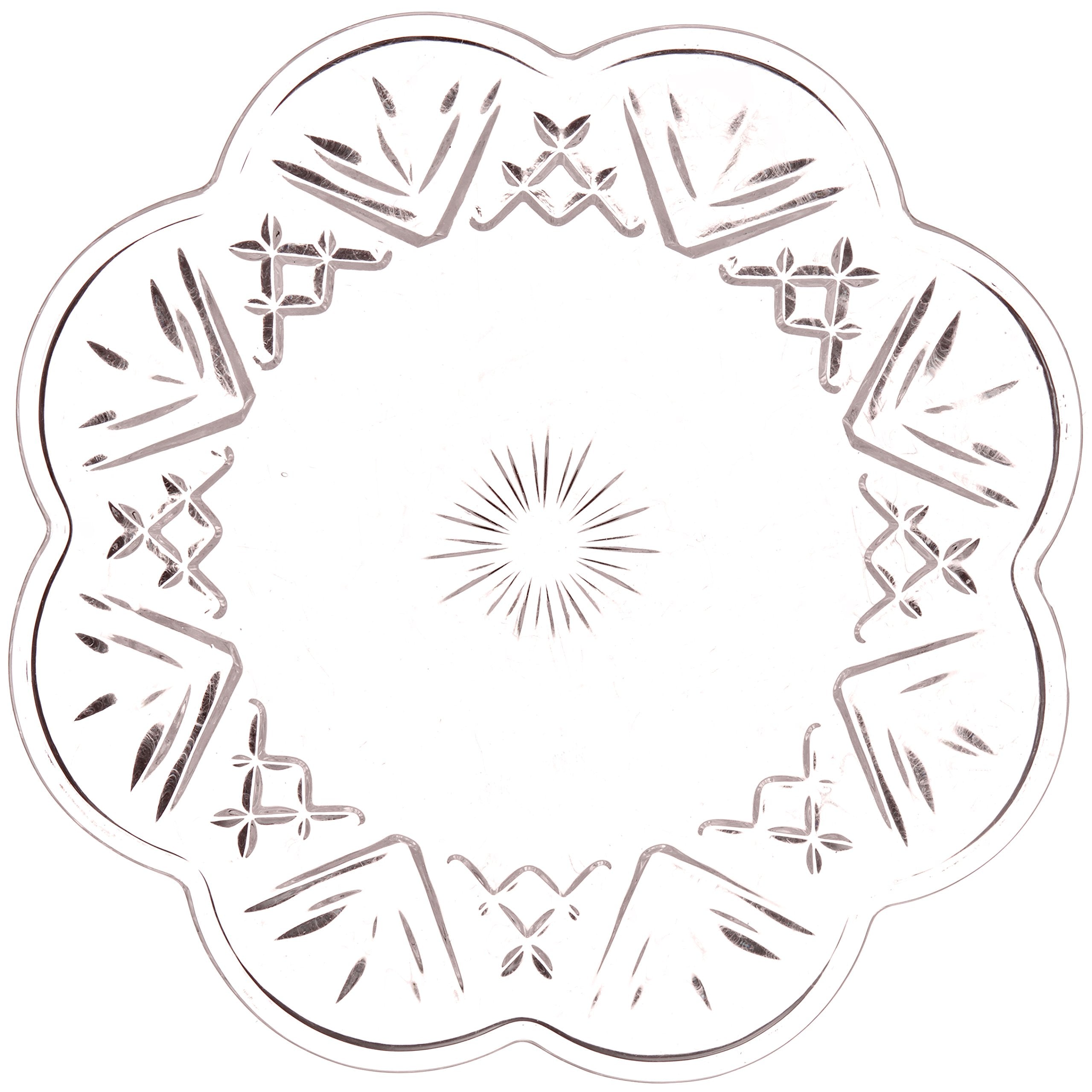 Godinger Dublin pattern crystal plates close-up highlighting fine detail for fruit or dessert