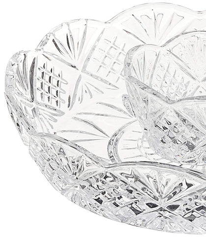 Godinger Dublin serving platter with double scalloped rim enhances chips, dips, and appetizers.