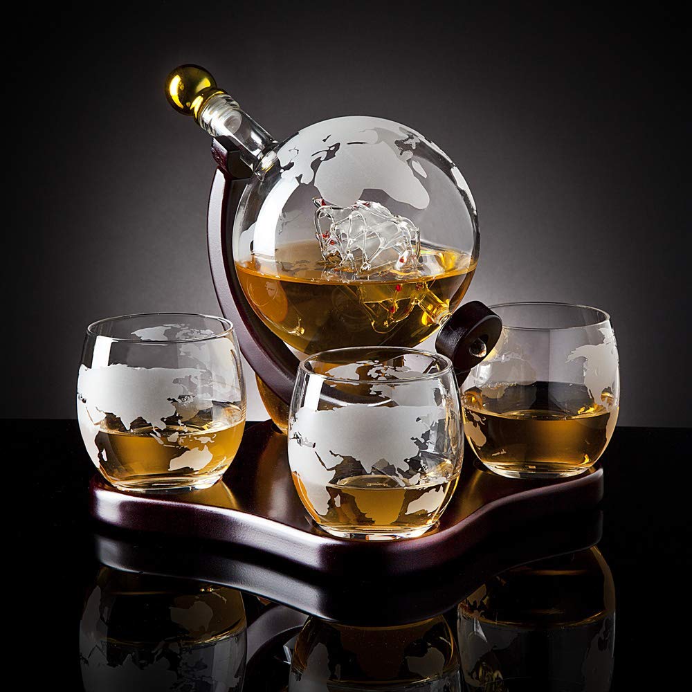 Godinger globe design old fashioned glasses set elevates entertaining experiences.