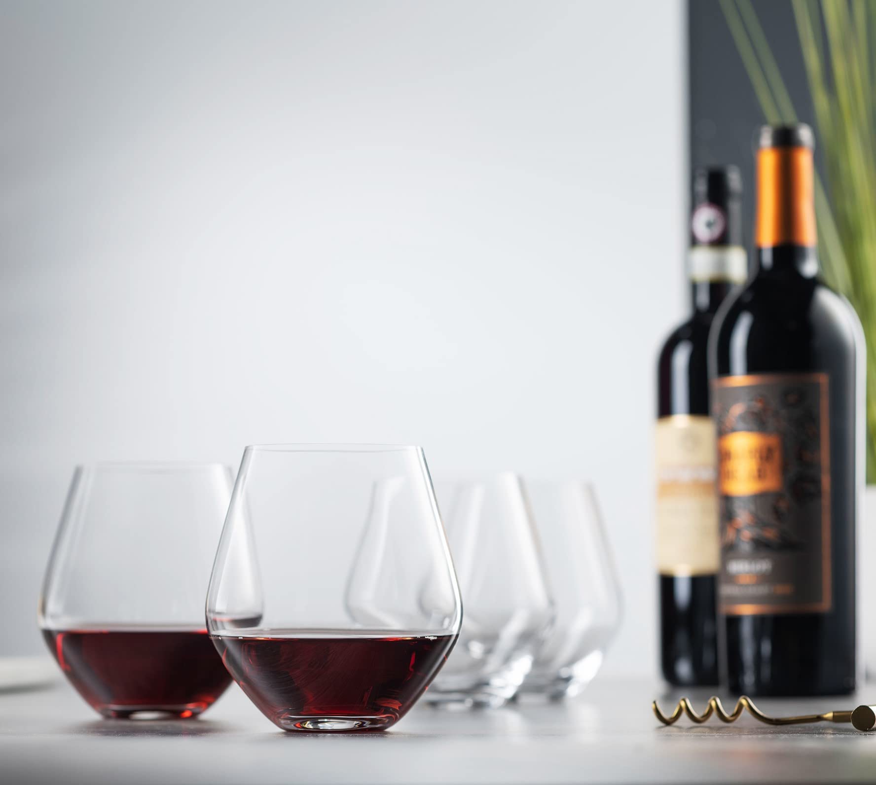 Godinger stemless wine glasses showcasing a modern design for casual sipping and table elegance.
