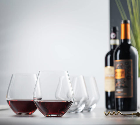 Godinger stemless wine glasses showcasing a modern design for casual sipping and table elegance.