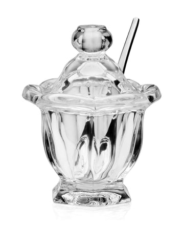 Godinger Windsor jam jar with stainless spoon for elegant entertaining