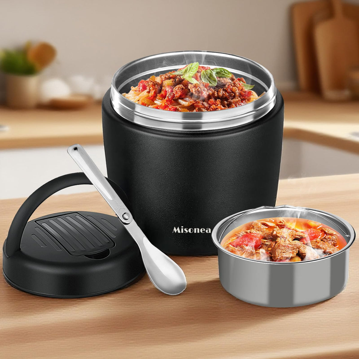 Godobo Thermo 40oz hot-food jar keeps meals hot for hours.