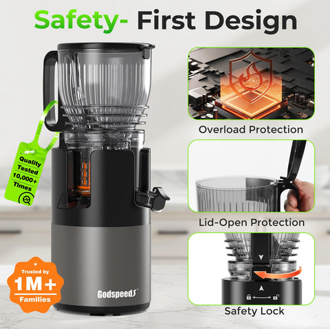Godspeeds juicer upgraded toothed filter for smoother juicing.