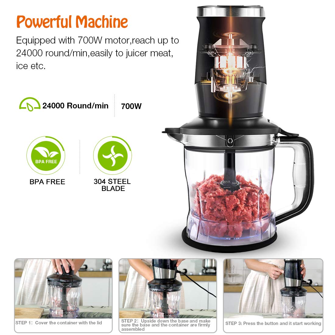 Goelunmy grinder 300ml for coffee and spices.