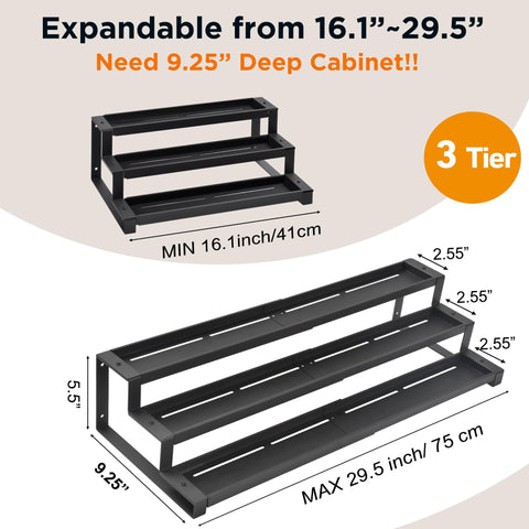 GOENDR Spice Rack with Visible Labels enables quick pantry lookups and easy organization