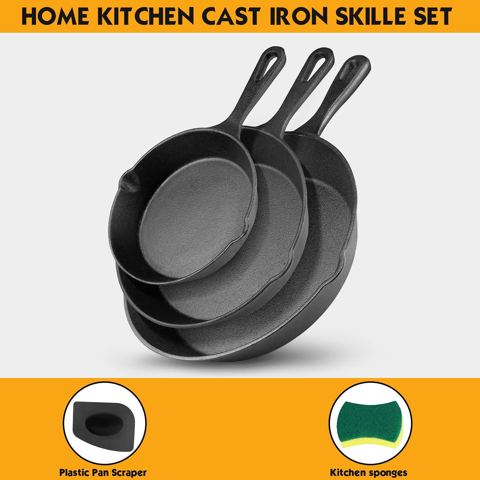 Goeszooin cast iron 10-inch pan great for family meals and browning