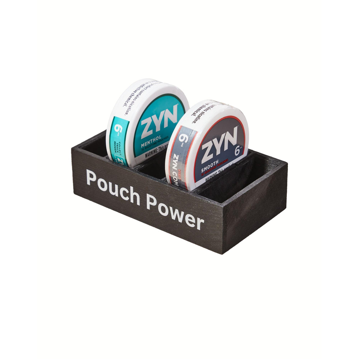 GoFika Zyn Holder black wooden caddy stores five cans neatly on your desk