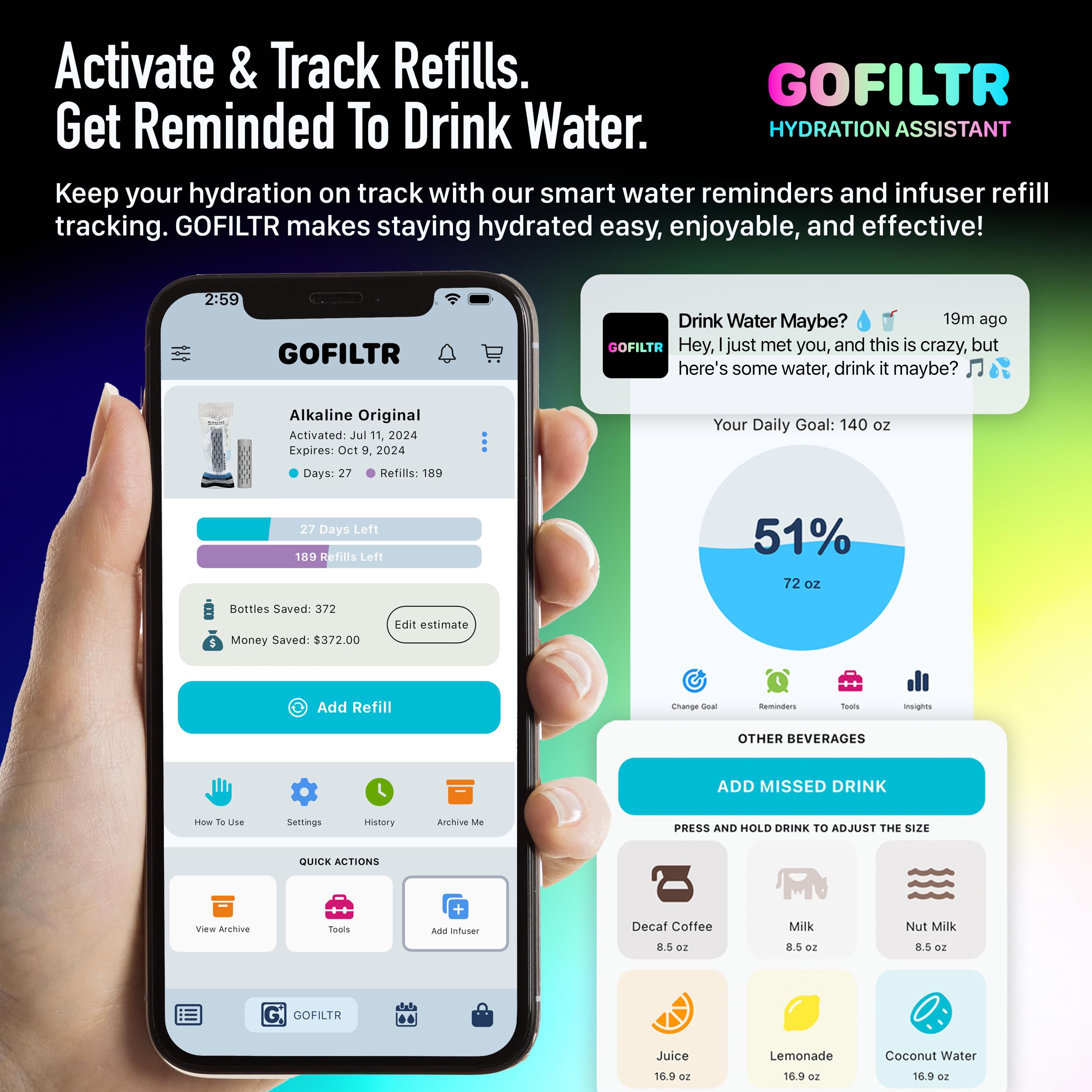 GOFILTR mineral-ionized-water-batch adds essential minerals.