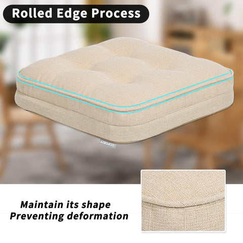 GOFORIT beige 16x16 cushion fits dining chairs for everyday comfort