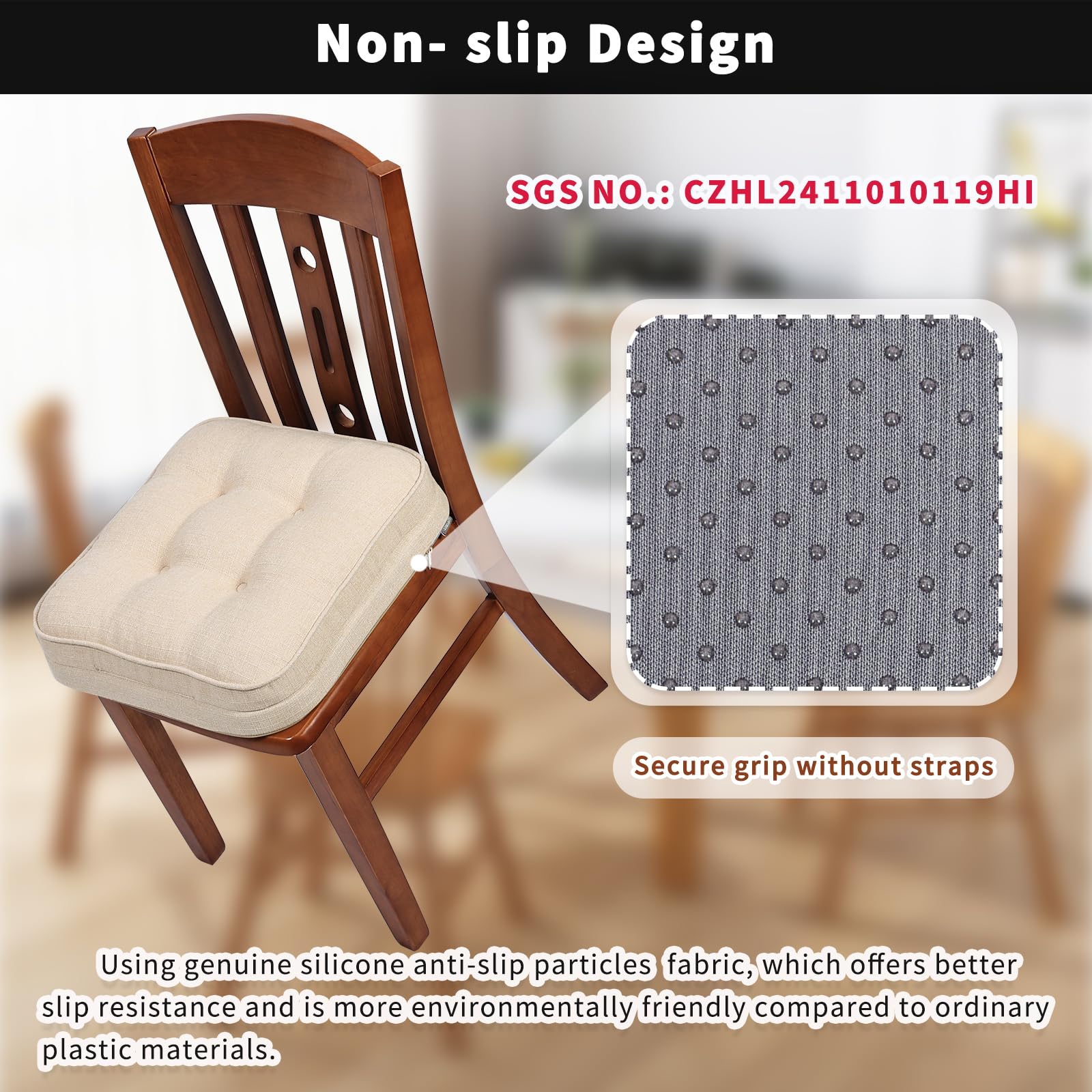 GOFORIT non-slip base showcases stable seating on smooth chair surfaces