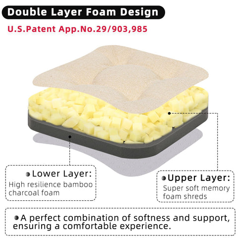 GOFORIT tufted memory foam closeup highlights premium fabric and craftsmanship