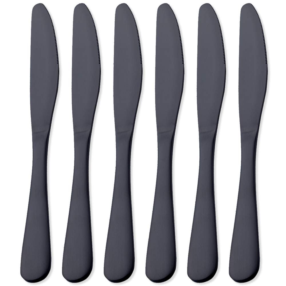 GoGeiLi matte black dinner knife with satin finish for stylish dining