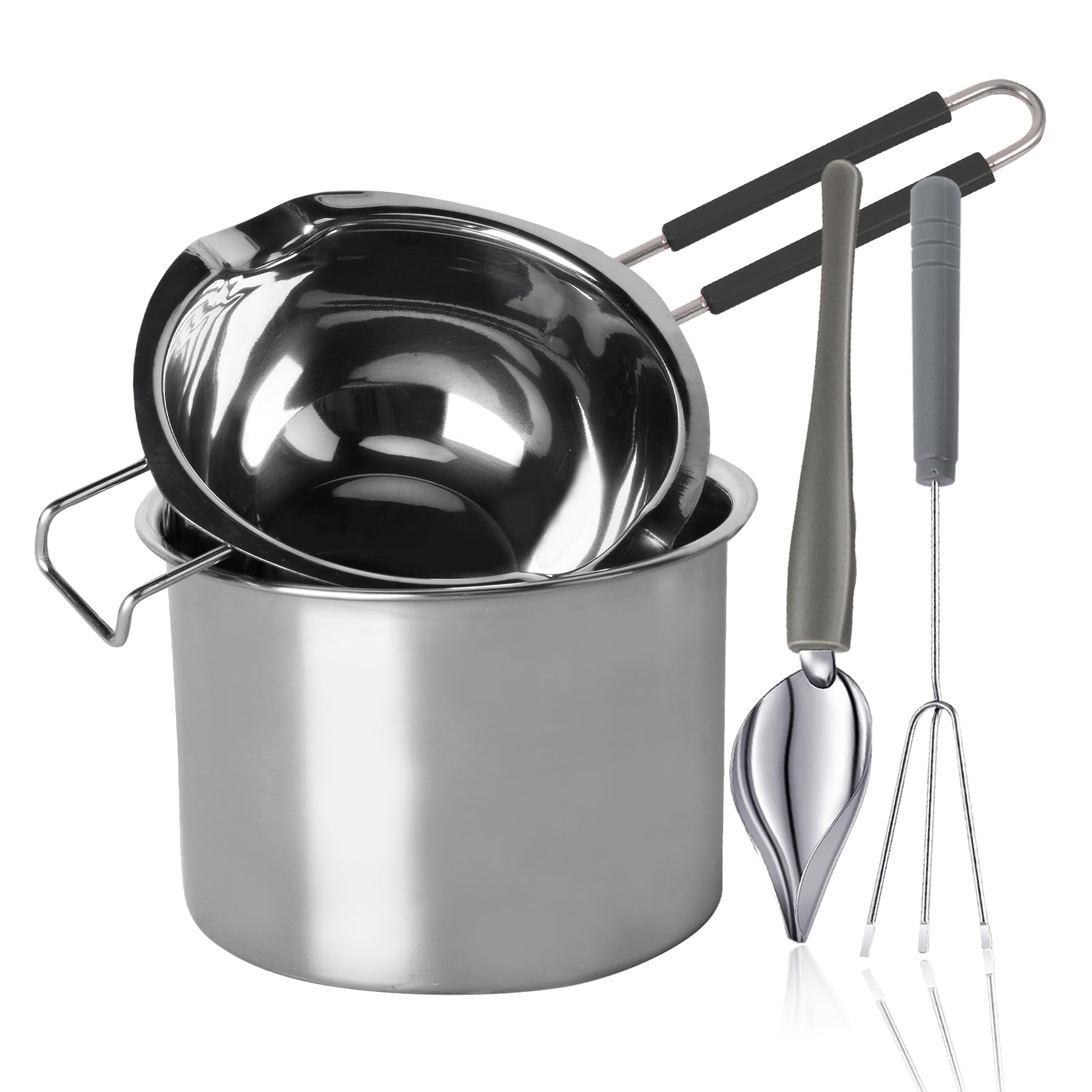 Goging stainless steel double boiler 1200ml with polished finish for smooth chocolate melting