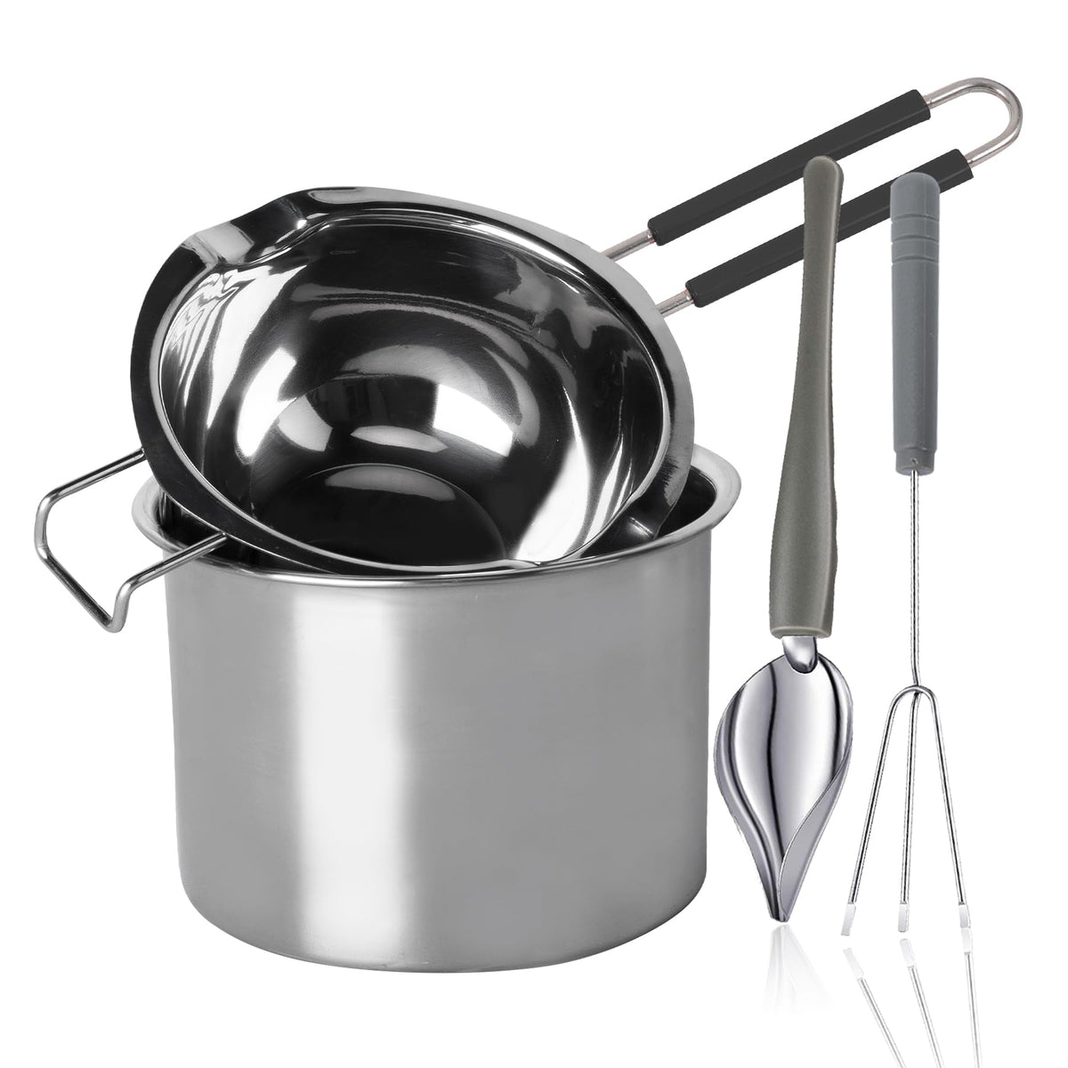 Goging stainless steel double boiler 1200ml with polished finish for smooth chocolate melting