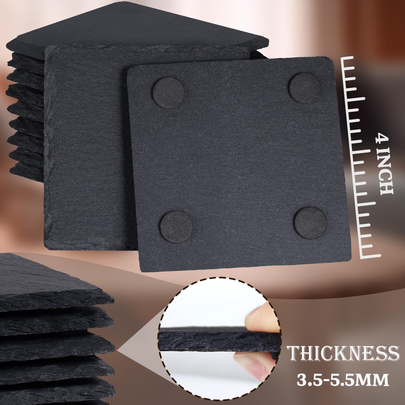 GOH DODD black slate coaster close-up showing sleek luxury surface.