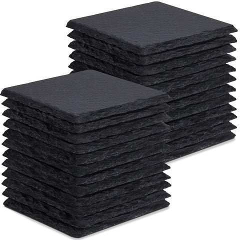 GOH DODD slate coaster set 24-piece: natural texture and surface protection.