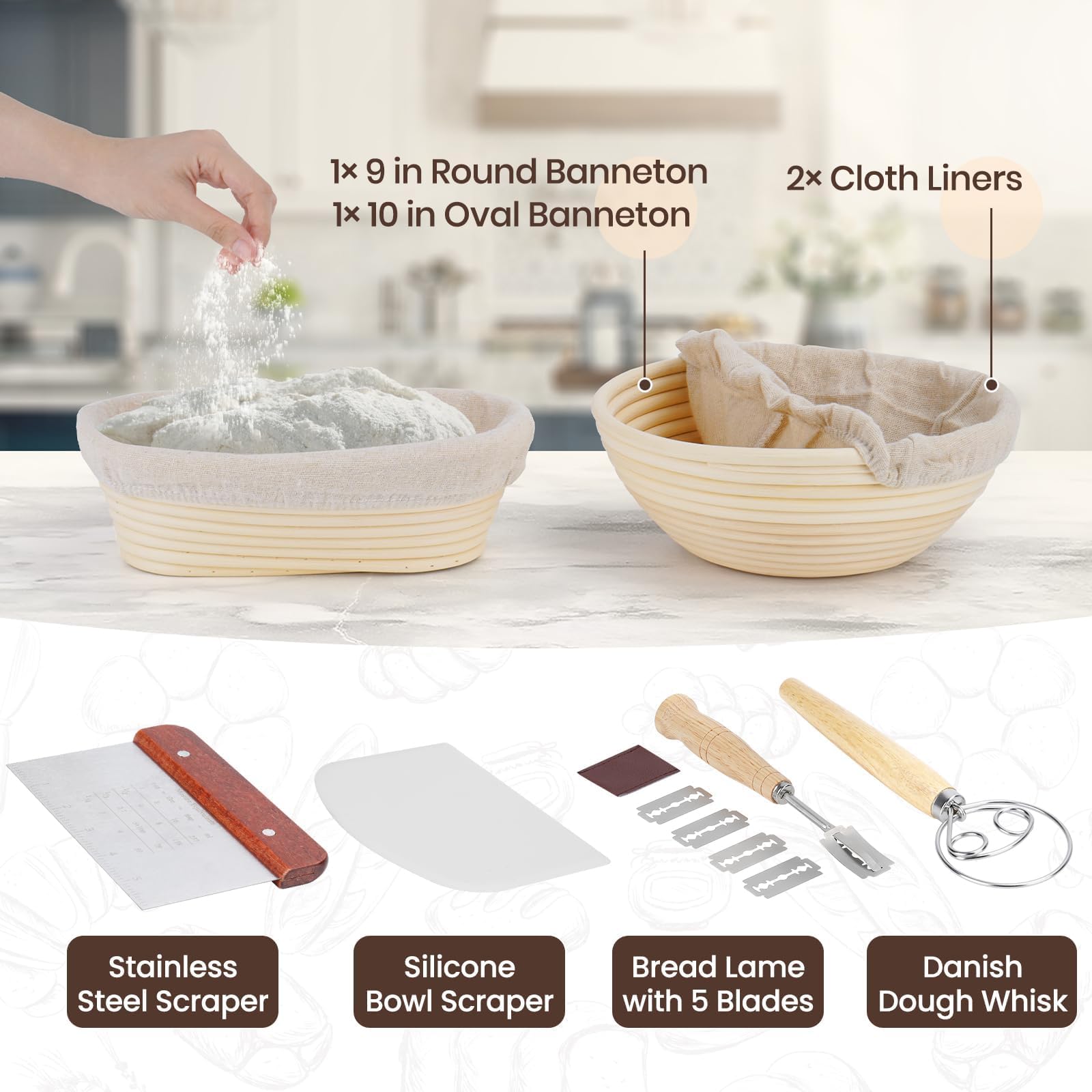 GOKALL sourdough starter kit contents organized for easy use