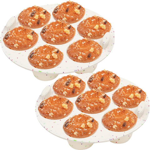 GOKCEN's silicone egg bite molds close-up shows round confetti lid for easy release.