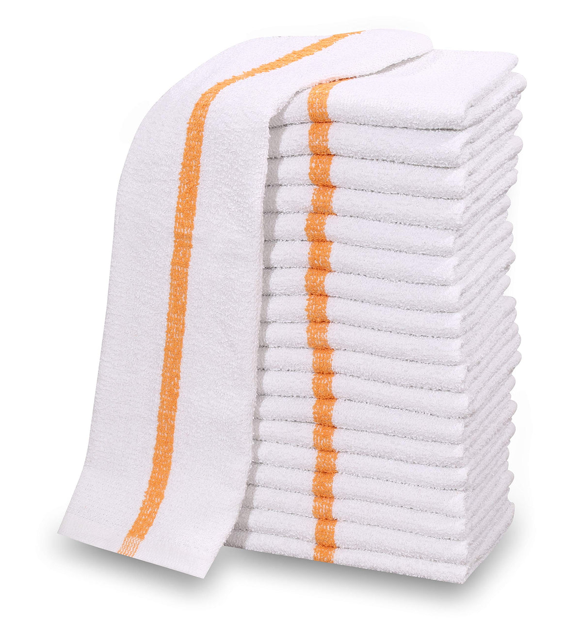 GOLD TEXTILES new cotton blend bar mop white with gold stripe for restaurant use