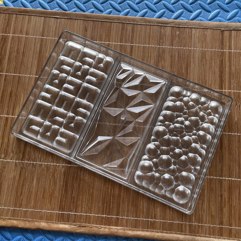 Goldbaking chocolate bars before set, ideal for flavor experiments.