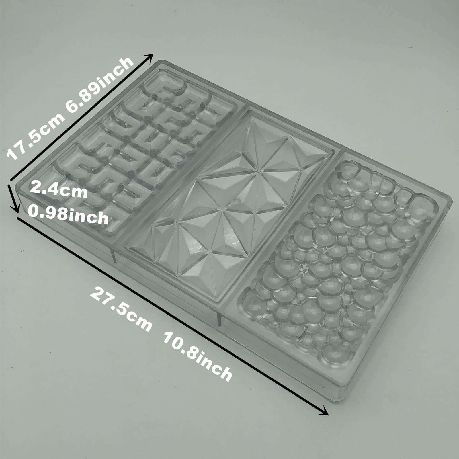 Goldbaking polycarbonate mold with durable surface for glossy bars.