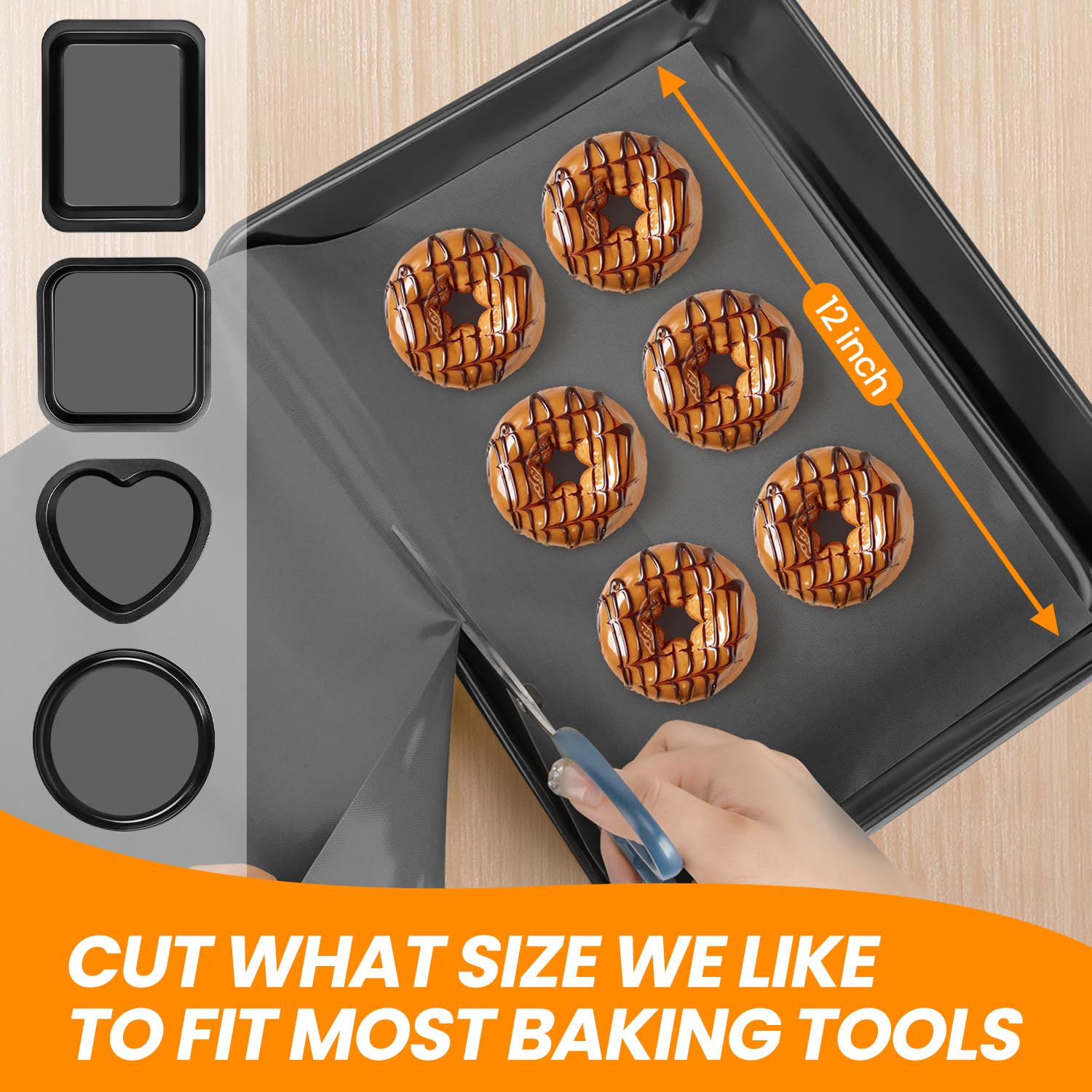 Goldeer cut-to-size silicone mat tailored to fit any baking pan.