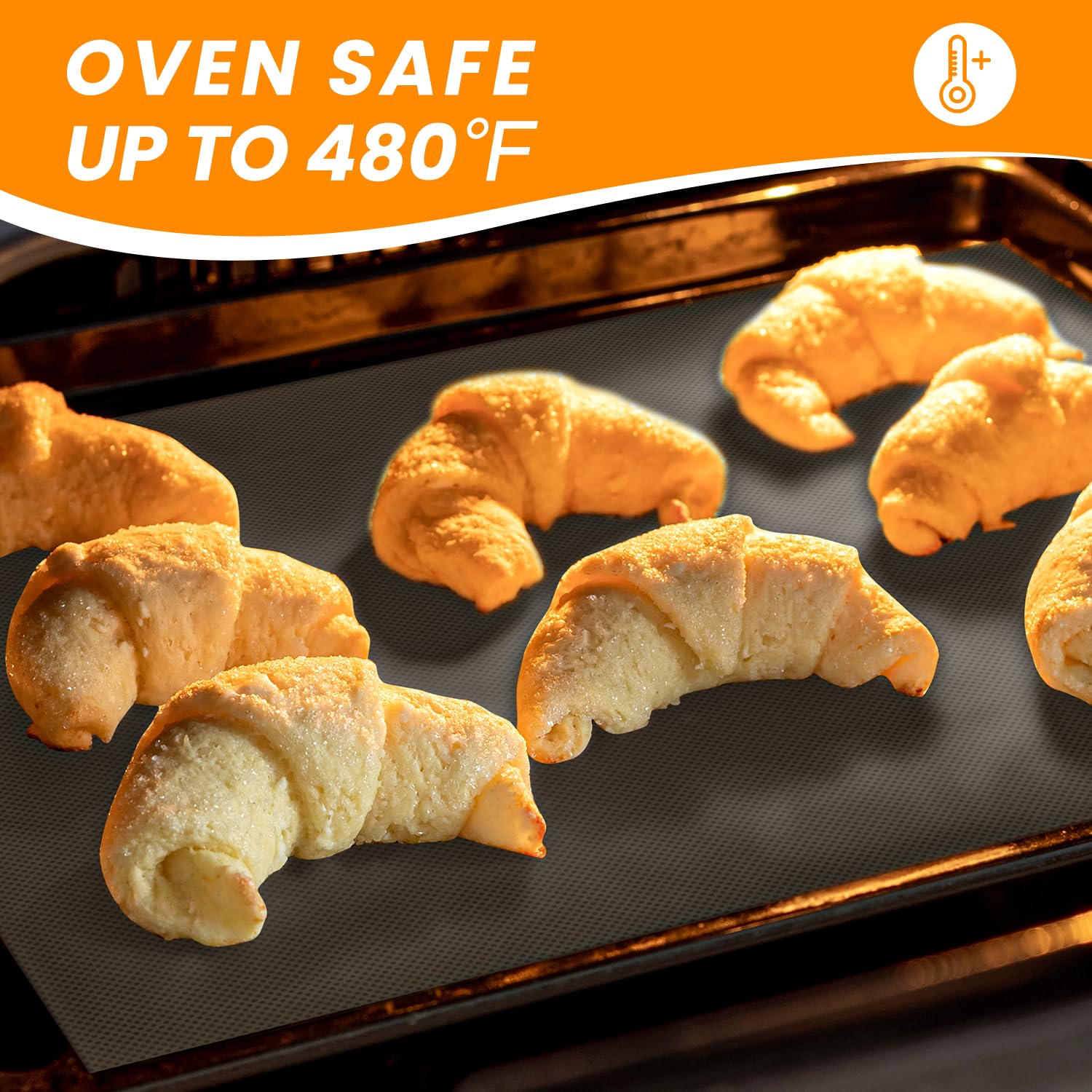 Goldeer non-slip silicone mat keeps rolling dough stable on the counter.
