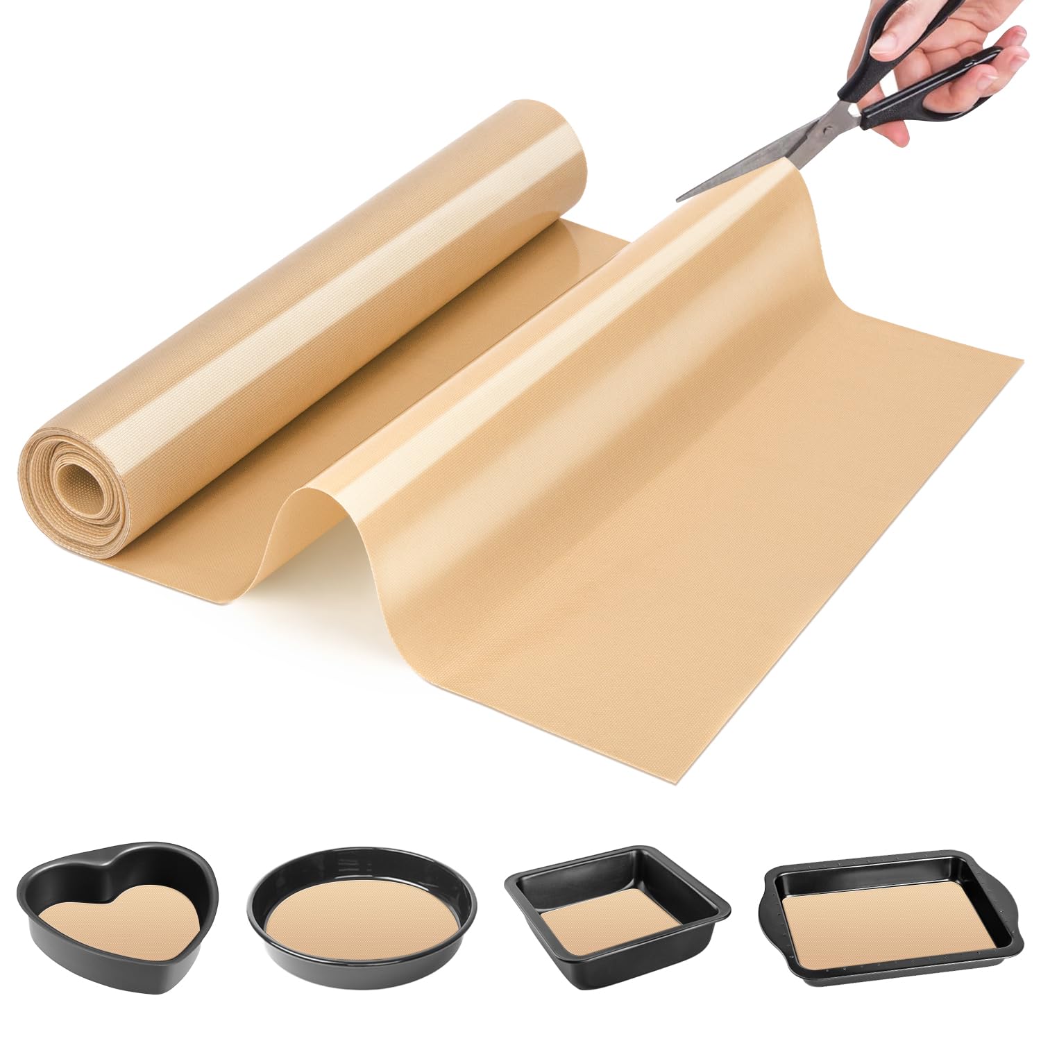 Goldeer silicone baking mat roll with a non-stick surface for easy dough release