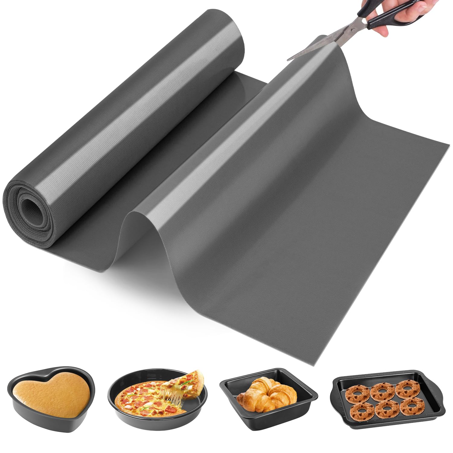 Goldeer silicone baking mat roll with non-stick surface for easy dough release.