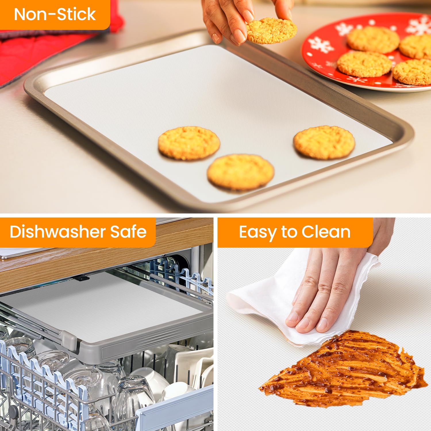 Goldeer silicone mat provides a dough-rolling surface for cookies and bread.