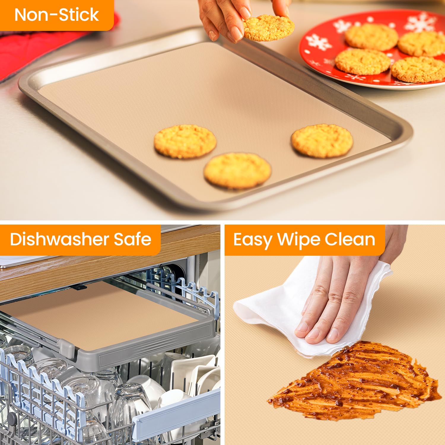 Goldeer silicone non-slip surface keeps ingredients in place during prep