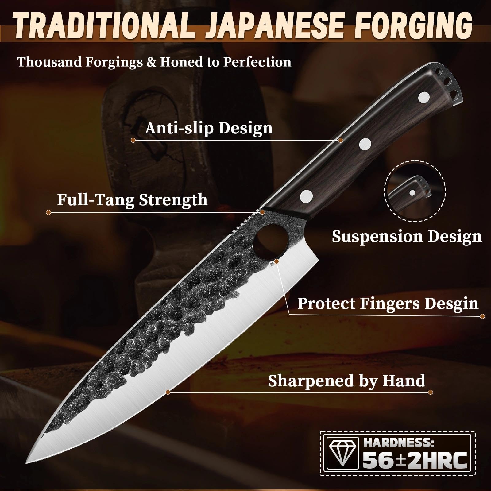 Golden Bird 6-inch utility knife for versatile kitchen tasks.