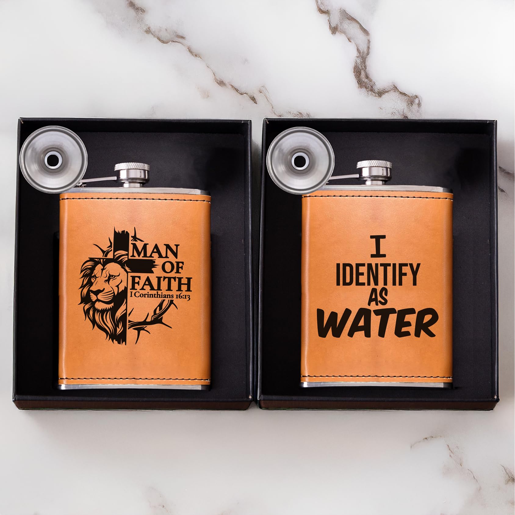 Golden Rain compact flask fits pockets for on-the-go use.