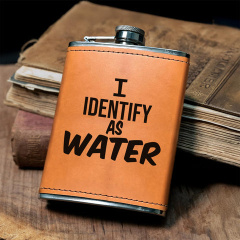 Golden Rain leather flask with funnel enables mess-free filling.