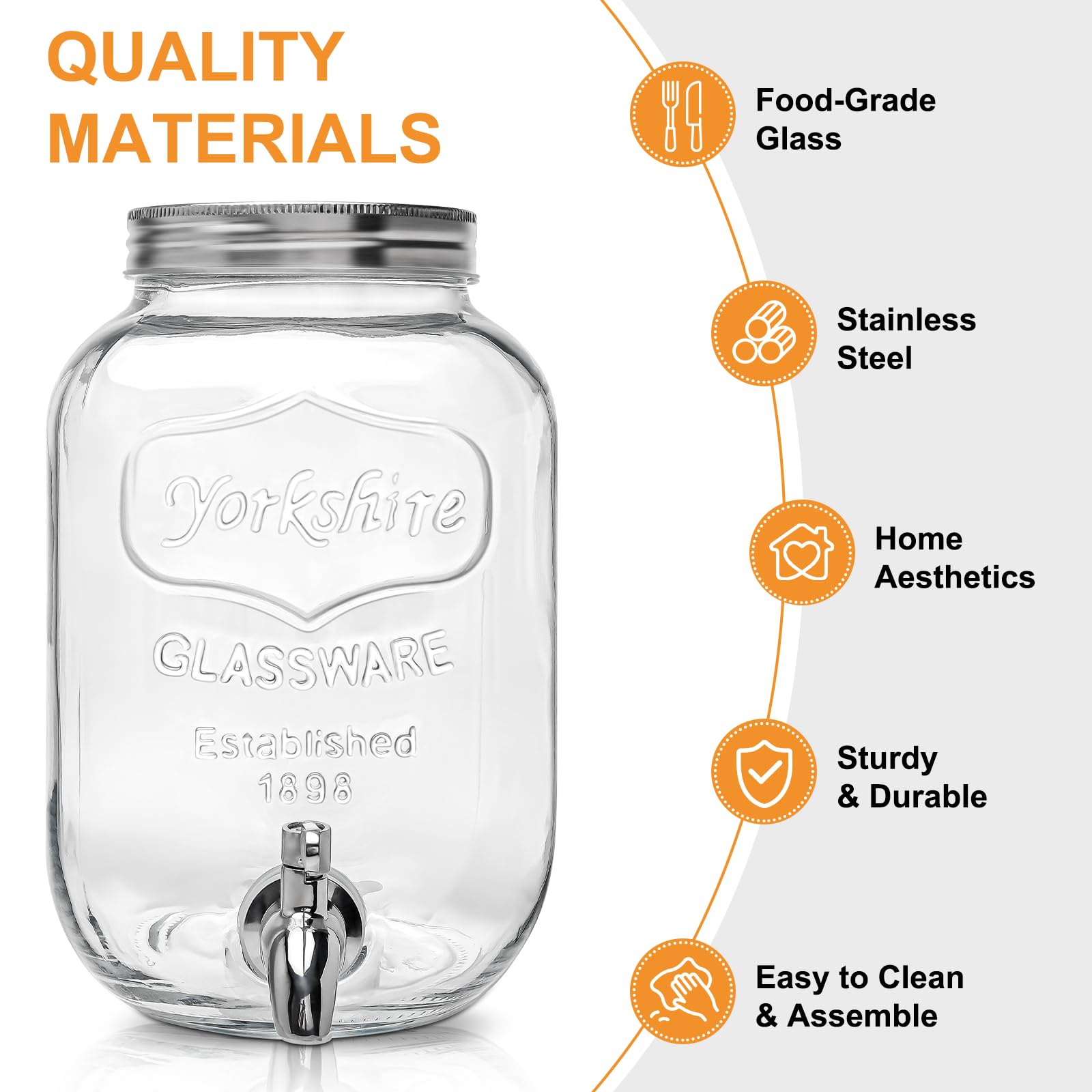 Goldfishwa glass dispenser with ice cylinder keeps drinks cool during events.