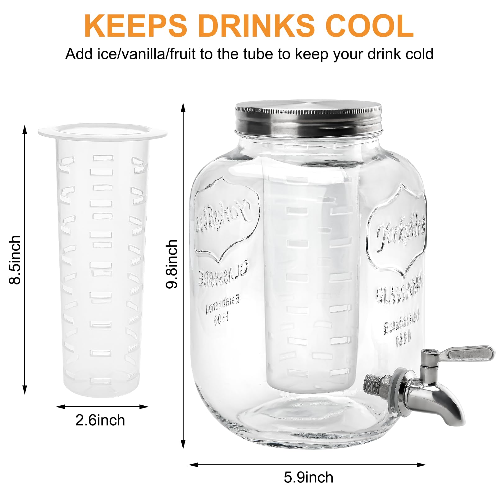 Goldfishwa stainless steel spigot provides smooth pouring and rust resistance.