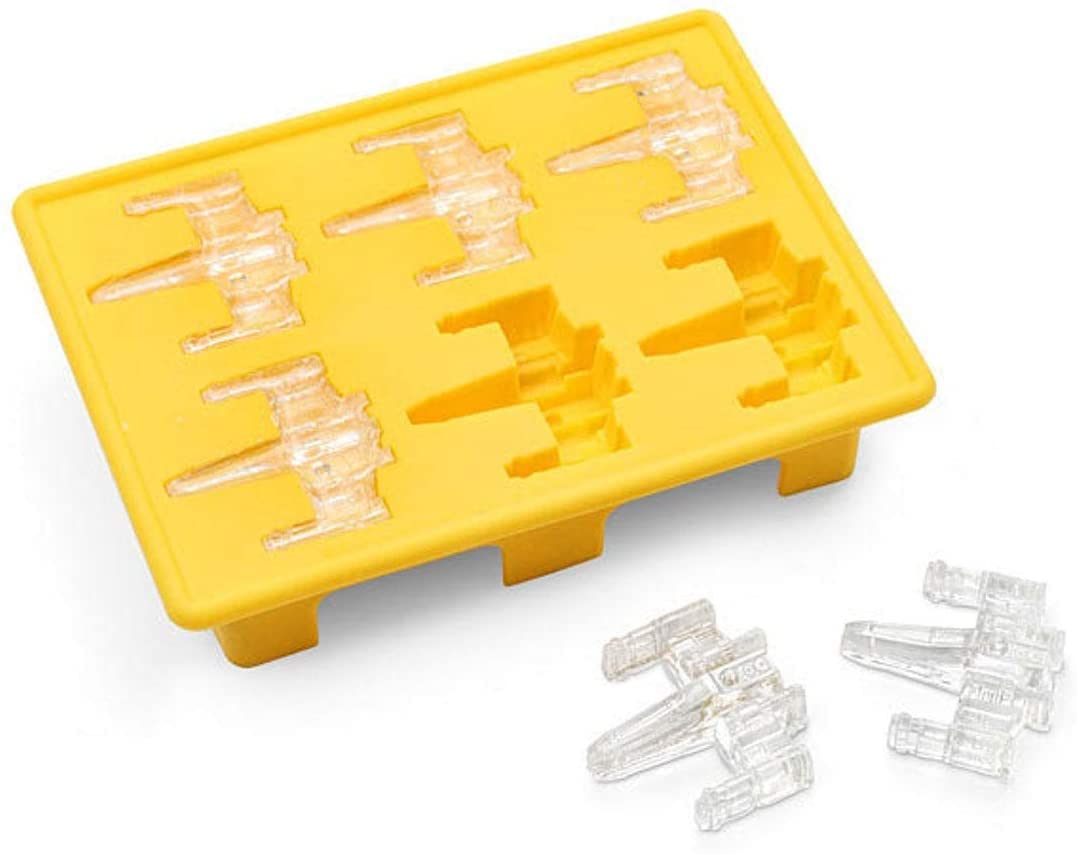 Gold INKU X-Wing Fighter silicone mold for themed chocolates and ice.