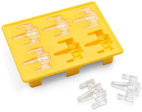 Gold INKU X-Wing Fighter silicone mold for themed chocolates and ice.