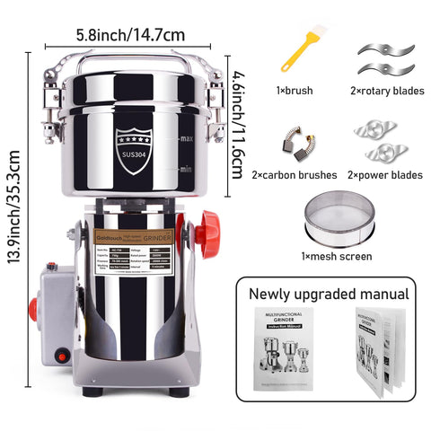Goldtouch 750g grain mill grinder dust outlet for cleaner grinding sessions