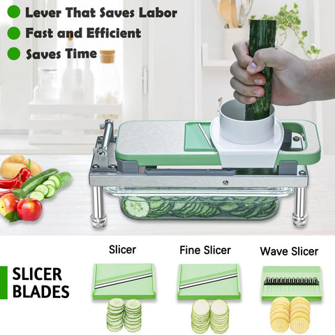 Goldtree Vegetable Chopper with container keeps chopped ingredients ready to use.