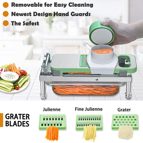 Goldtree Vegetable Chopper safety handguard protects fingers during use.