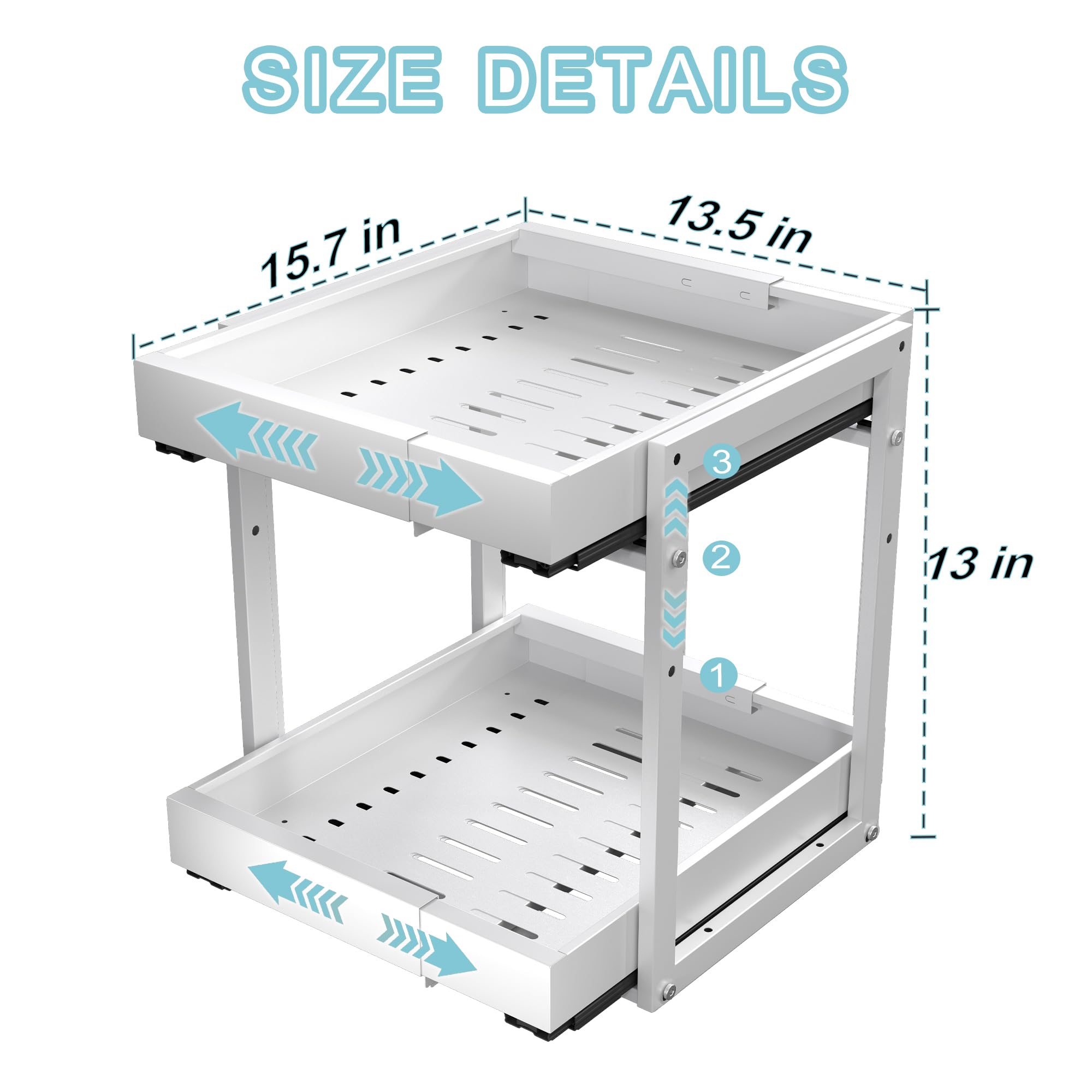 Golener adjustable width fits cabinets from 13.5 to 19.8 inches