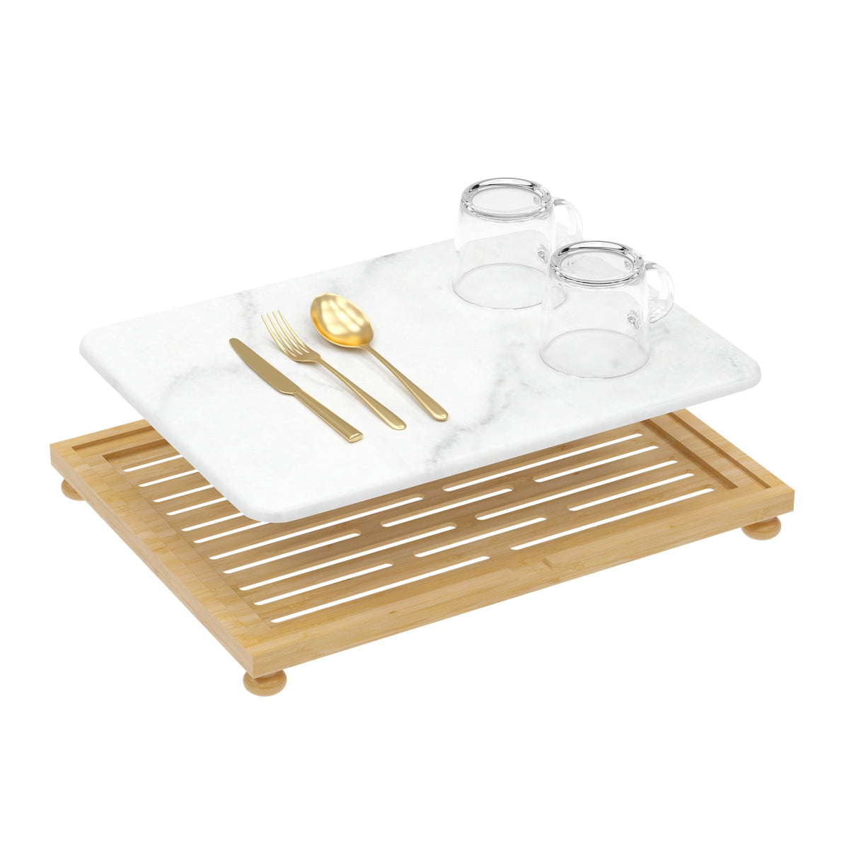 Golener stone drying mat on a kitchen counter absorbing water quickly for fast air dry